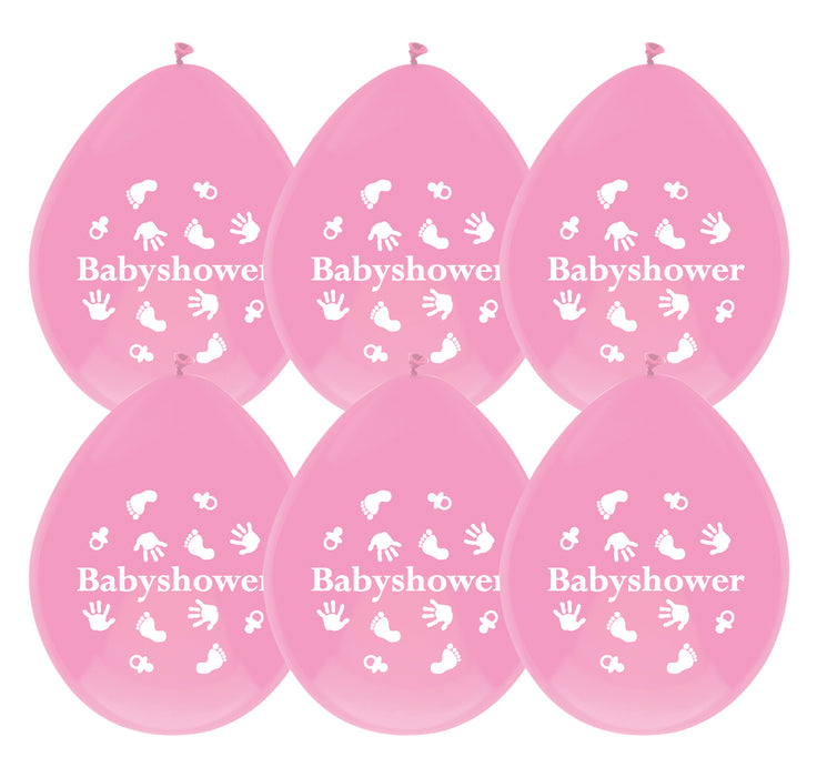 Ballonnen babyshower roze 6st.