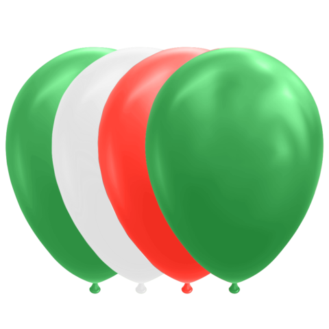 Ballonnen italië rood/wit/groen 10st.