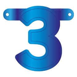 Banner Letter 3 Blue