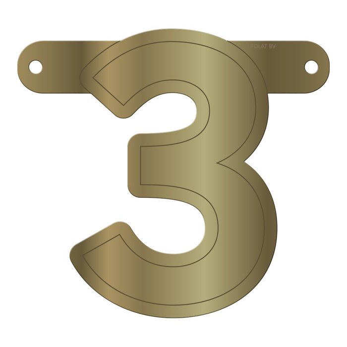 Banner Letter 3 Metallic Gold