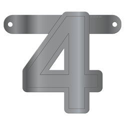 Banner Letter 4 Metallic Silver