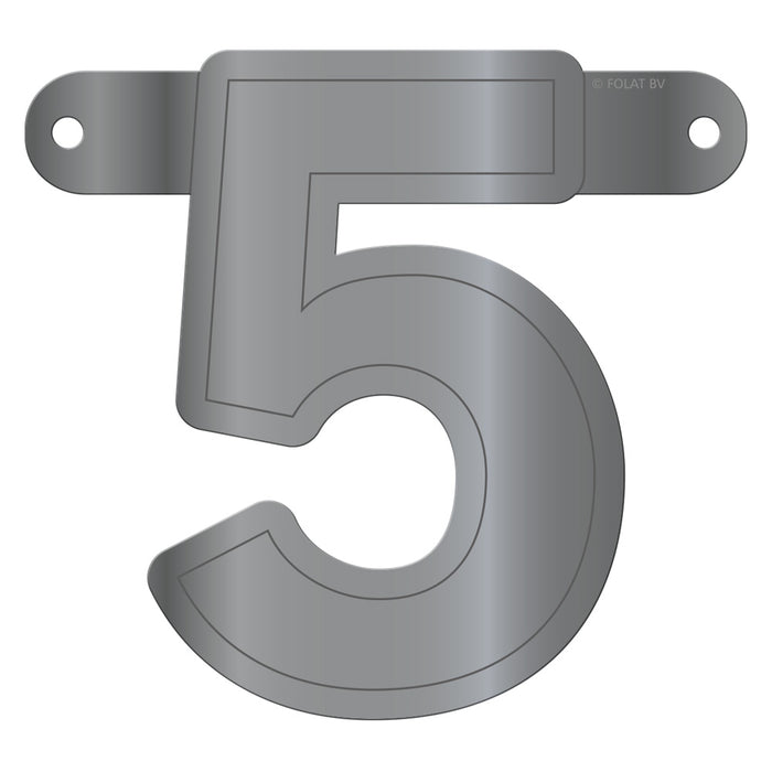 Banner Letter 5 Metallic Silver