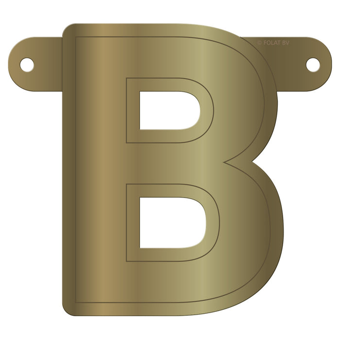 Banner Letter B Metallic Gold