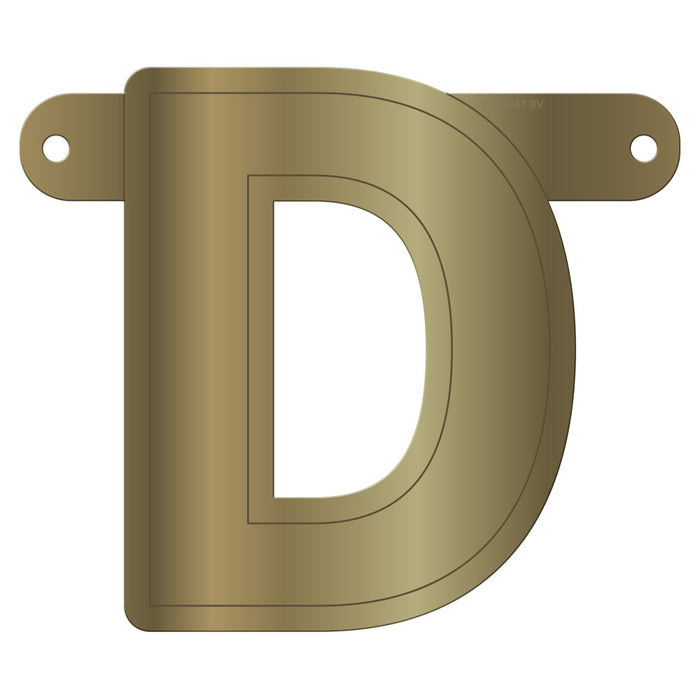Banner Letter D Metallic Gold