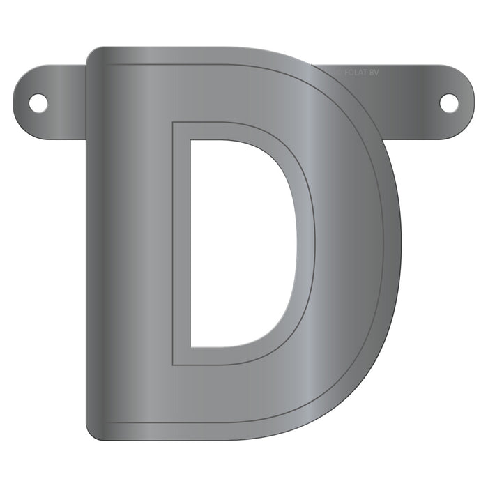 Banner Letter D Metallic Silver
