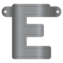 Banner Letter E Metallic Silver