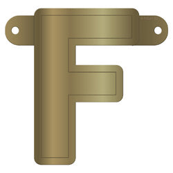 Banner Letter F Metallic Gold