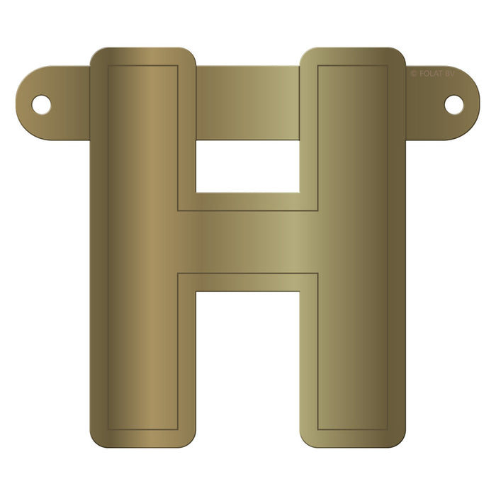 Banner Letter H Metallic Gold