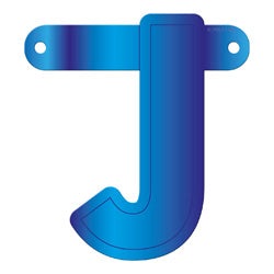 Banner Letter J Blue
