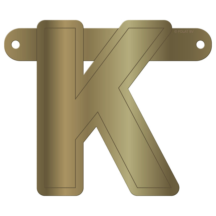 Banner Letter K Metallic Gold