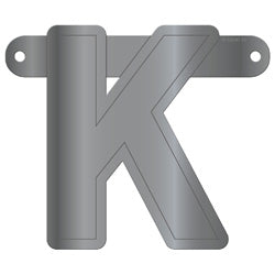 Banner Letter K Metallic Silver