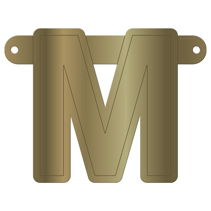 Banner Letter M Metallic Gold