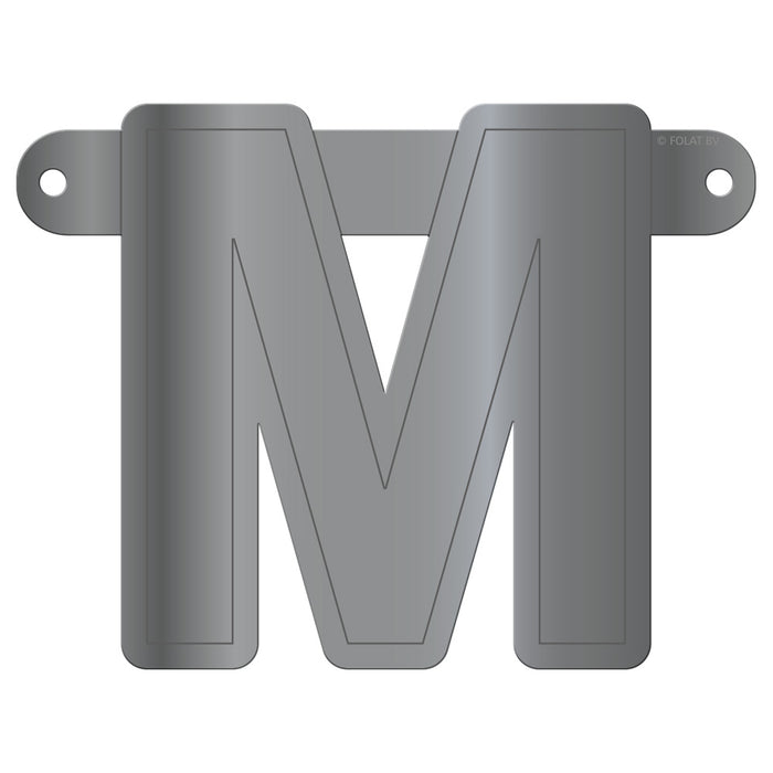 Banner Letter M Metallic Silver