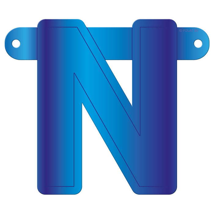 Banner Letter N Blue