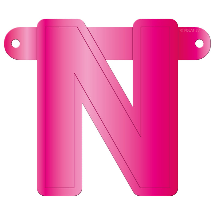 Banner Letter N Magenta