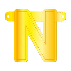 Banner Letter N Yellow