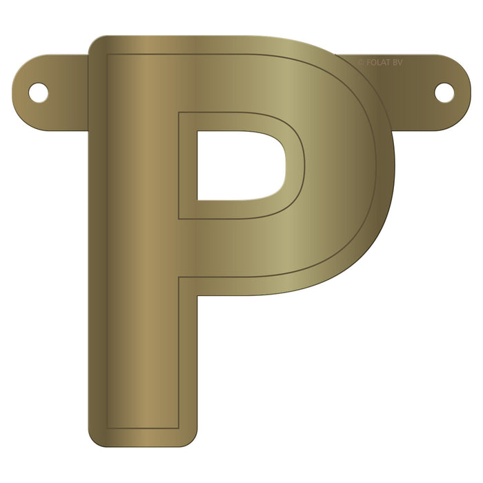 Banner Letter P Metallic Gold