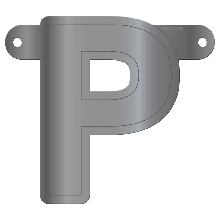 Banner Letter P Metallic Silver
