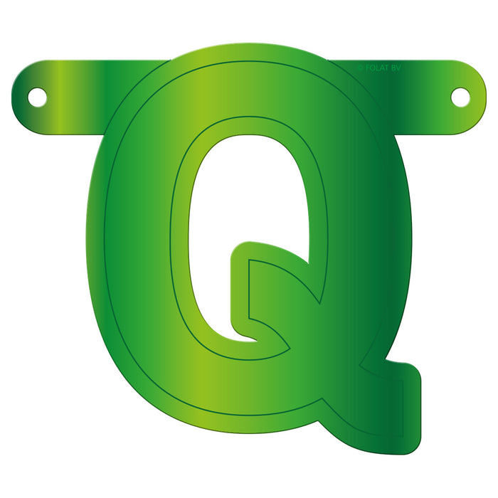 Banner Letter Q Lime green
