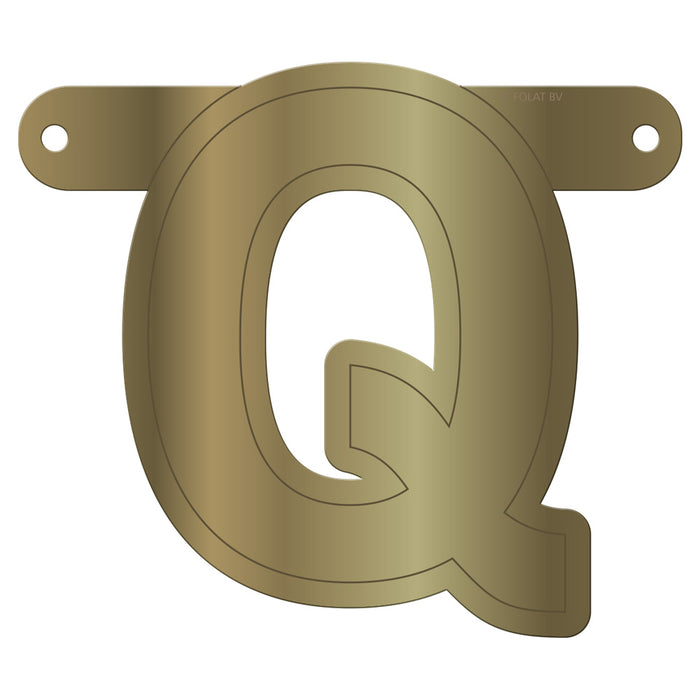Banner Letter Q Metallic Gold