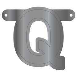 Banner Letter Q Metallic Silver
