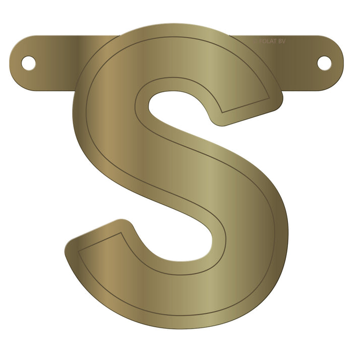 Banner Letter S Metallic Gold