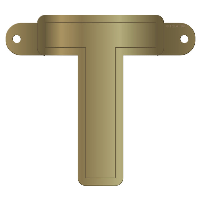 Banner Letter T Metallic Gold