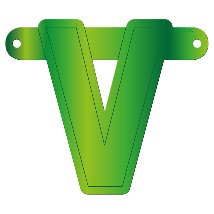 Banner Letter V Lime green