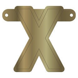 Banner Letter X Metallic Gold