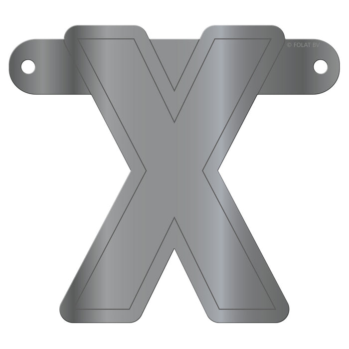 Banner Letter X Metallic Silver