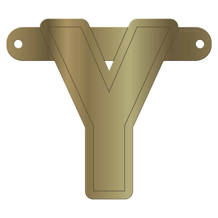 Banner Letter Y Metallic Gold