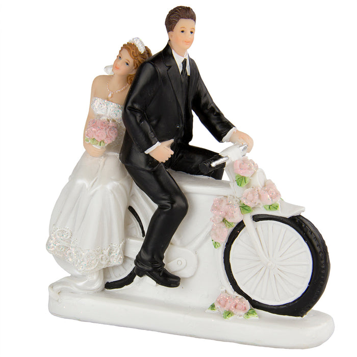 Bruidspaar op fiets
