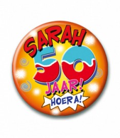 Button 50 jaar Sarah