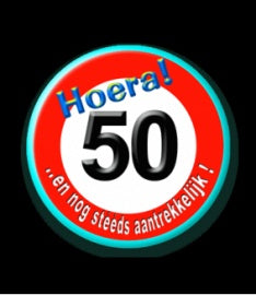 Button 50 jaar verkeersbord
