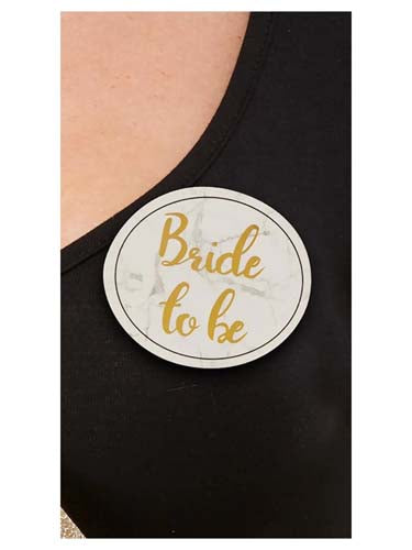 Button Bride to be wit/goud 5st.