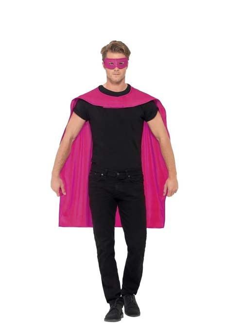 Cape superheld met masker roze*