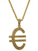 Collier euroteken groot goud