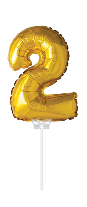 Folieballon 40cm goud 2 (met stokje)