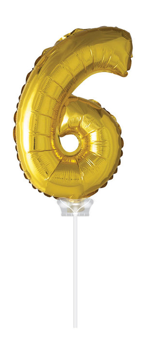 Folieballon 40cm goud 6 (met stokje)