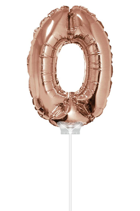 Folieballon 40cm rosé goud 0 (met stokje)