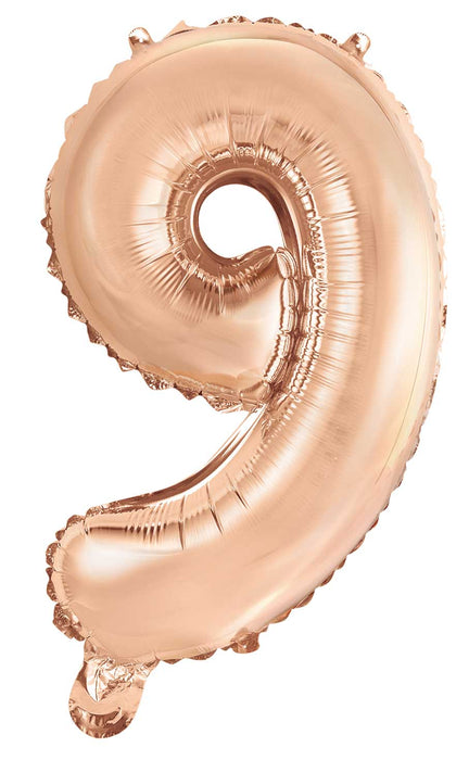 Folieballon 40cm rosé goud 9 (met stokje)