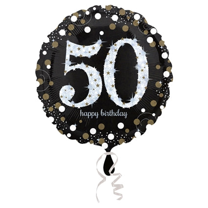 Folieballon 50 Birthday sparkling celeb. silver