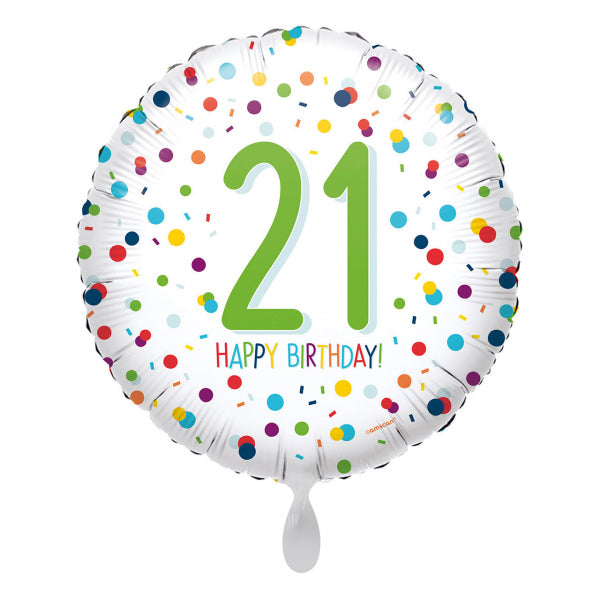 Folieballon Confetti Birthday 21