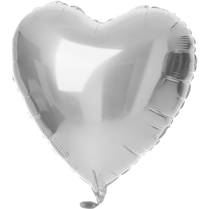 Folieballon hart zilver (45cm)