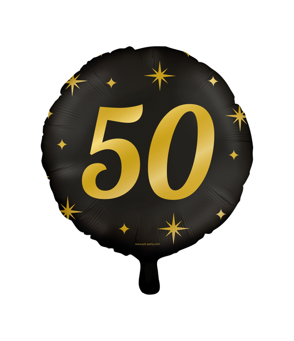 Folieballon zwart/goud 50 jaar