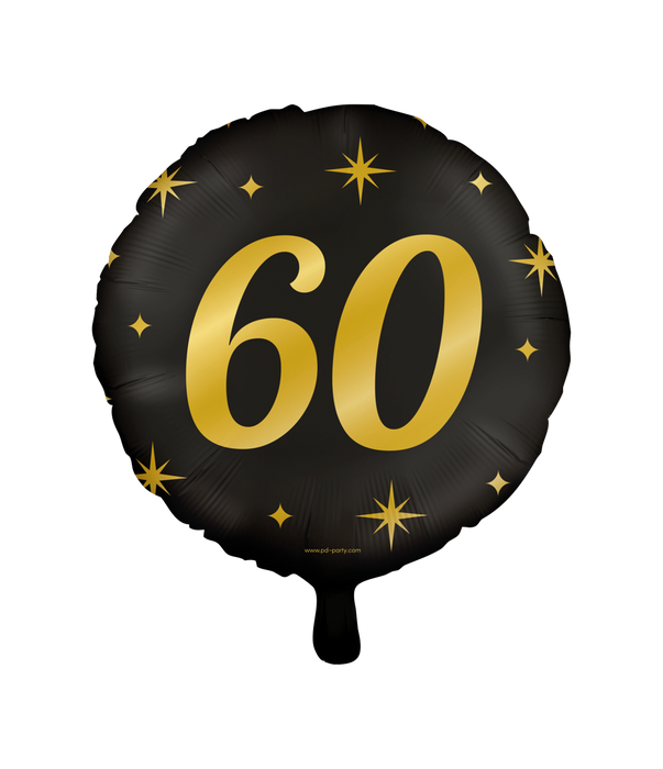Folieballon zwart/goud 60 jaar
