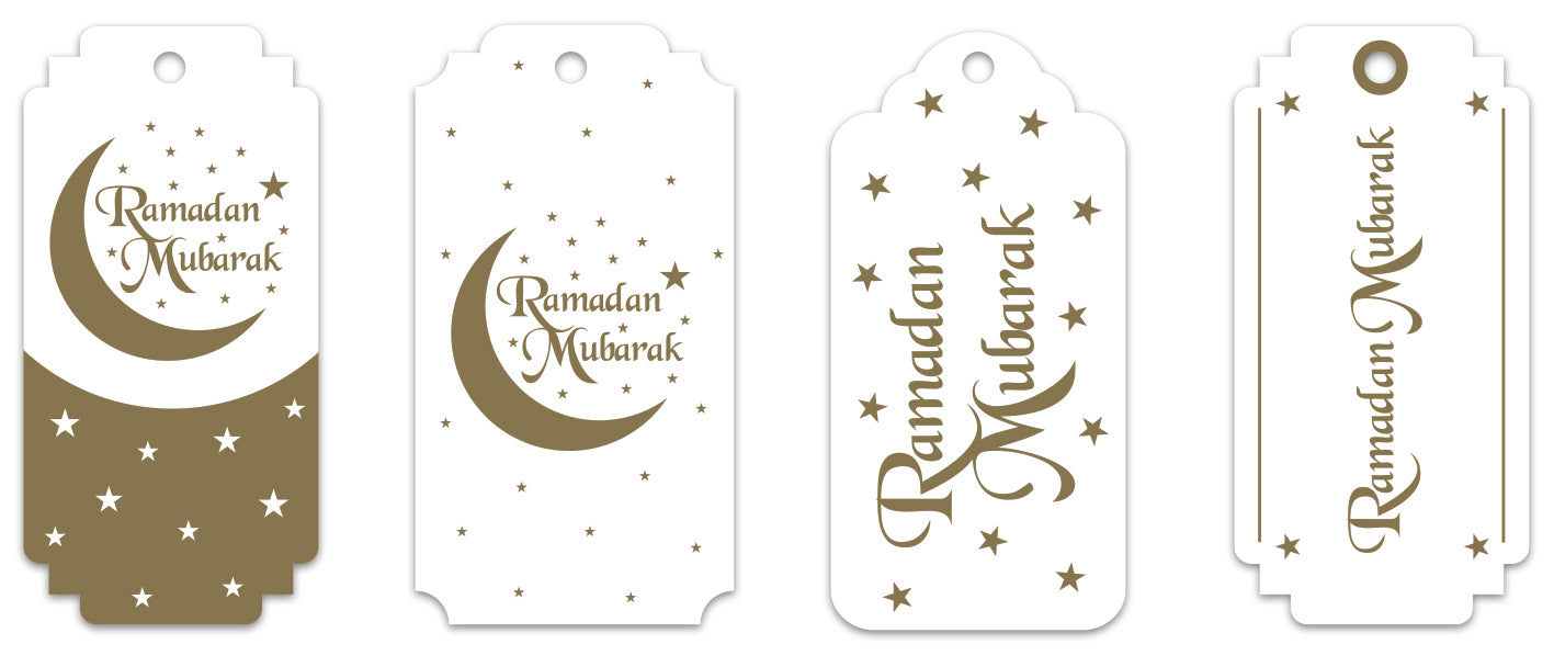 Gift labels Ramadan Mubarak goud 8st.