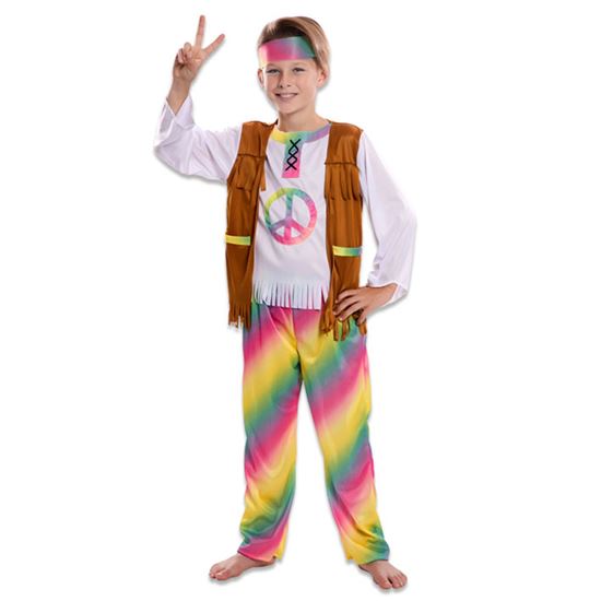 Hippie regenboog jongen 10-12 jaar (139-155cm)