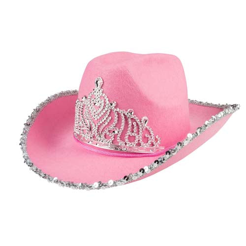 Hoed cowboy Glimmer roze