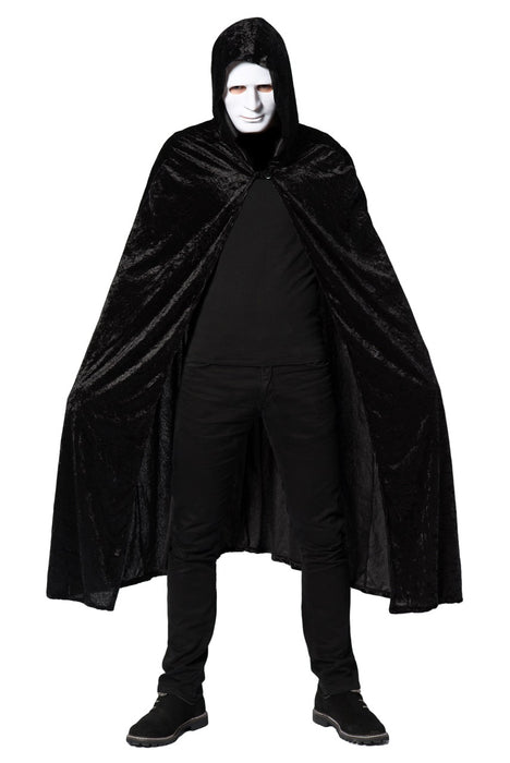 Hooded cape zwart velours